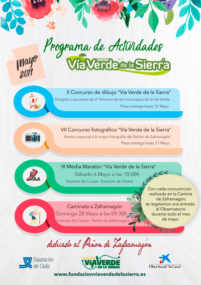 Cartel del Programa de Actividades Lúdico-Deportivas 2017 de la Vía Verde de la Sierra