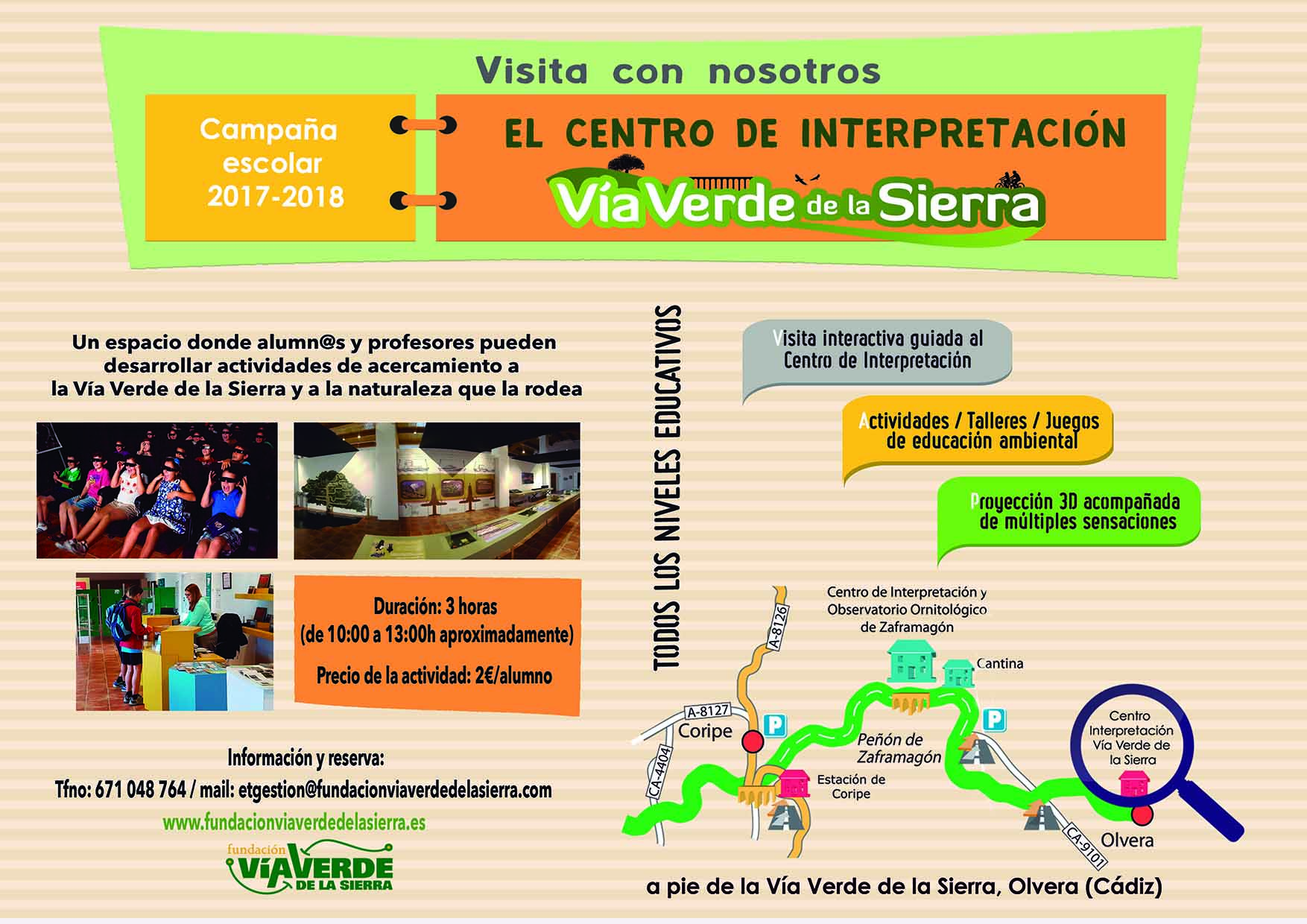 Lanzada la campaña escolar 2017-2018 para visitar los Centros de Interpretación de la Vía Verde de la Sierra